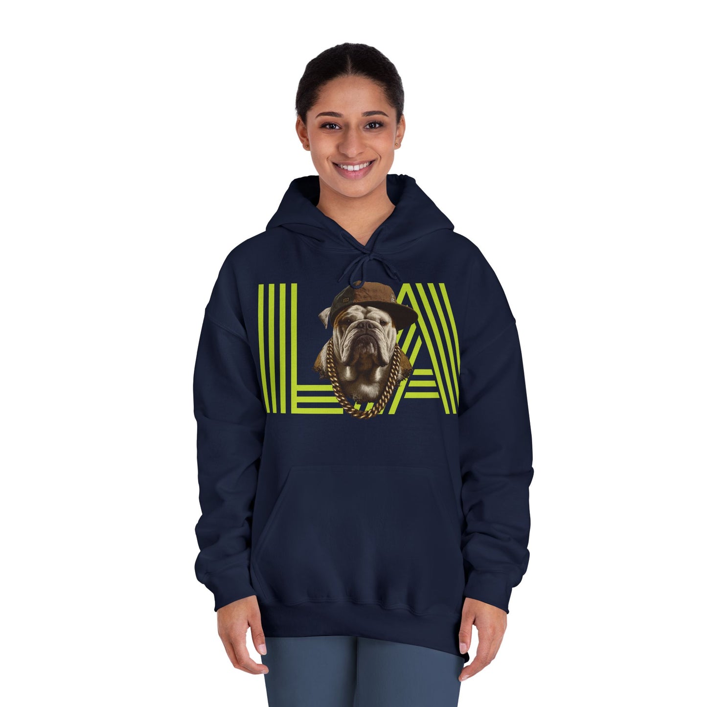 LA & BIG RACKS Hooded Sweatshirt, Unisex Hoodie, Funny Sweatshirt, Gift for Dog Lovers, Casual Wear, Streetwear Style
