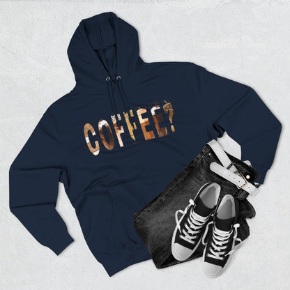 Cozy Coffee Lover Hoodie, Fleece Pullover, Gift for Coffee Enthusiasts, Casual Wear, Fun Coffee Design, Warm Layer