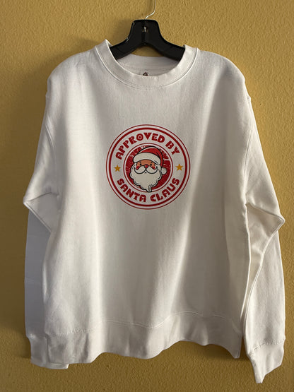 Approved by Santa Claus Sweatshirt | Funny Christmas Crewneck | Cozy Holiday Pullover | Retro Santa Sweater Gift