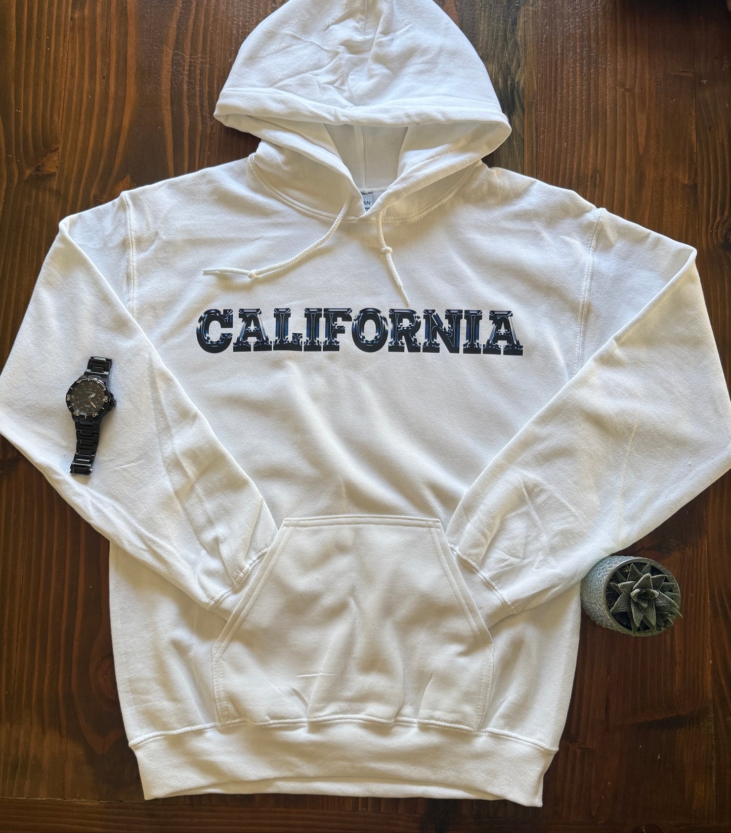 California Hoodie • White Unisex Sweatshirt • West Coast Gift • Cali Retro • California Sweater