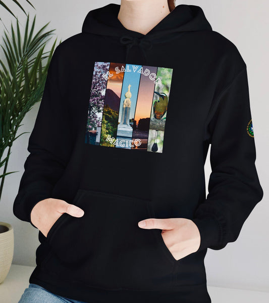 El Salvador Mágico Hoodie | Unisex Black Hoodie | Salvadoran Heritage Sweatshirt | Travel Gift | Latin America Streetwear