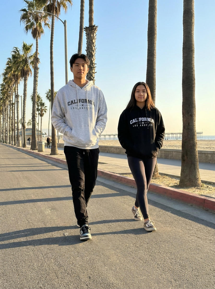 California Los Angeles Double Sided Unisex Hoodie