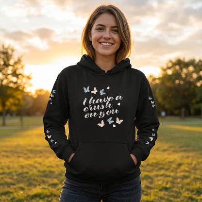 I Have a Crush on You – Butterfly Pullover Hoodie