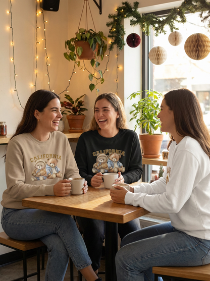 California Teddy Bear Sweatshirt – Cozy Unisex Retro Crewneck | Vintage-Style Bears Pullover