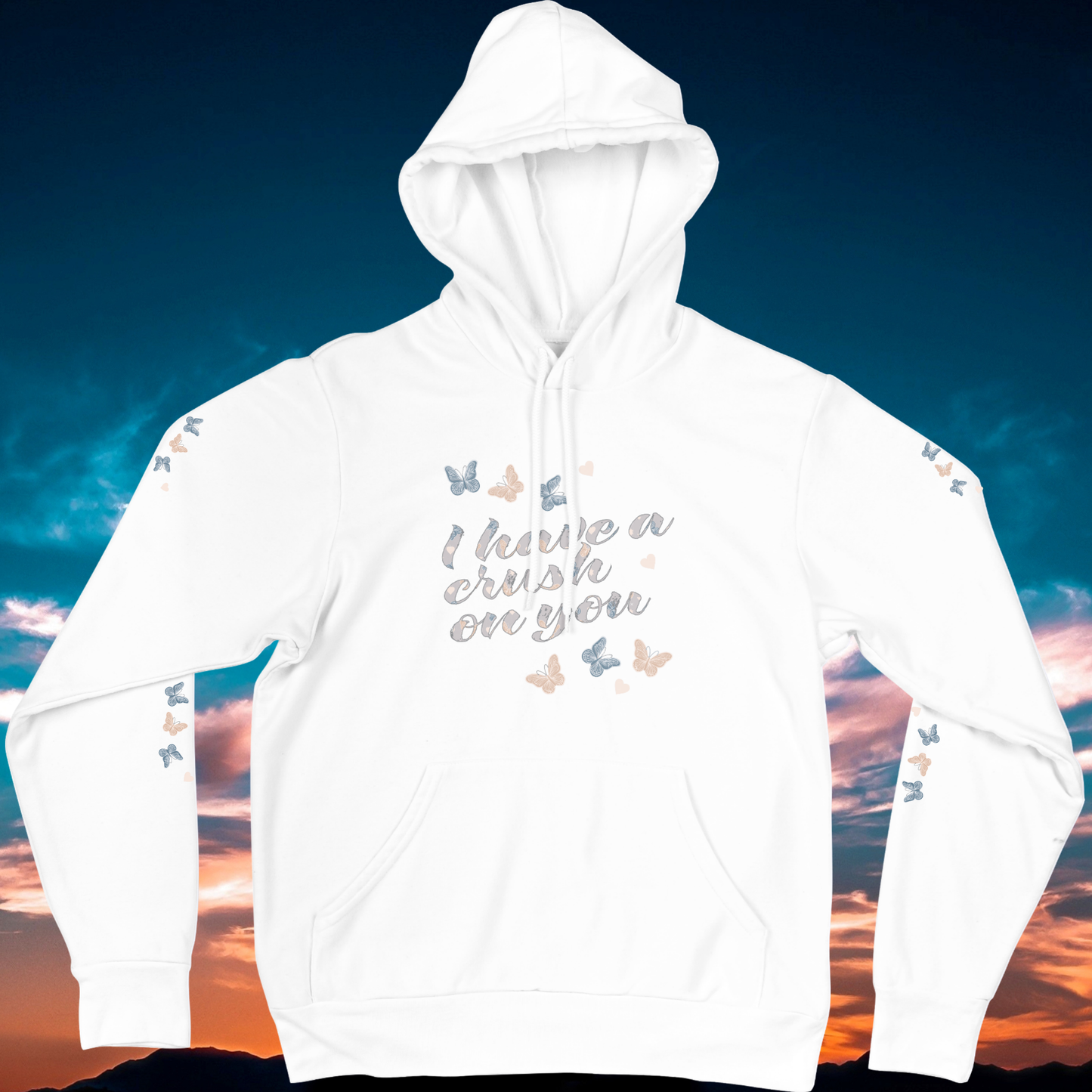 I Have a Crush on You – Butterfly Pullover Hoodie