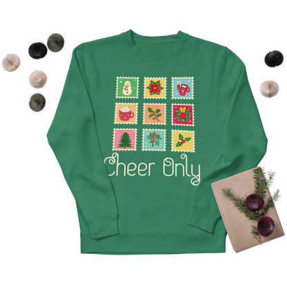 Cheer Only Christmas Sweatshirt | Cute Holiday Crewneck | Unisex Pullover | Retro Xmas Coffee Mug Sweater