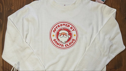 Approved by Santa Claus Sweatshirt | Funny Christmas Crewneck | Cozy Holiday Pullover | Retro Santa Sweater Gift
