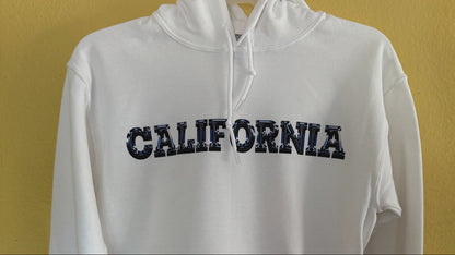 California Hoodie • White Unisex Sweatshirt • West Coast Gift • Cali Retro • California Sweater